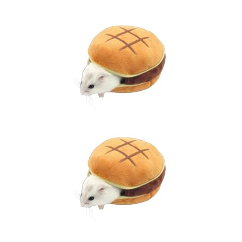 YAOGUI Haustierbedarf, warmes Hamsterbett, Hamburger-Design für Kleintiere, Käfigzubehör für kleine Meerschweinchen, Junior-Streifenhörnchen von YAOGUI