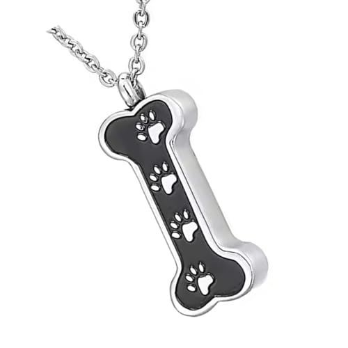 YAOGUI Urnen-Halskette für Haustiere, Knochenform, Hundepfoten-Druck, Andenken, Asche, Schmuck, für Haustier-Gedenkstätten, Geschenk, 2 Stück YAOGUI Urnen-Halskette für Haustiere, Knochenform, Hundepfoten-Druck, Andenken, Asche, Schmuck, für Haustier-Gedenkstätten, Geschenk, 2 Stück von YAOGUI