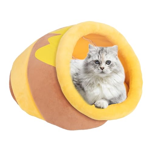 Honigtopf Hasenbett Höhle, niedliches Meerschweinchenbett, Baby-Katzen-Hundebett und Meerschweinchenversteck für kleine Haustiere, 30,5 x 25,4 x 20,3 cm von YAOHHTT
