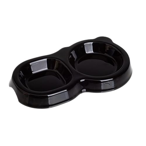 YAOHY Großer Mund Reptilien Wasserschale Multipurpose Dual-Compartment Keramik Schildkröten Wasserschale Trockene/Nasse Dual-Use Reptile Näpfe(Schwarz) von YAOHY