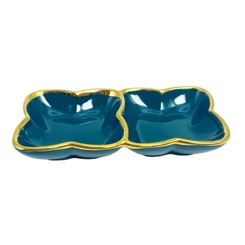 YAOHY Multifunktionale Reptilien Wasserschale Nahrungsmittel Geschirr Keramik Gold-Rimmed Schildkröten Wasserschale Multifunktionale Einsiedler Krabbe Reptile Näpfe(Dark Green) von YAOHY