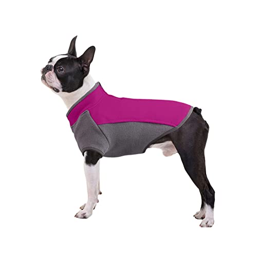 Hundepullover Stretch Hund Fleece Weste Halber Reißverschluss Hundemantel Winter Hundebekleidung Hundepulli Haustier Pullover Kaltes Wetter Weiche Hundejacke für Welpen Kleine Mittlere Hunde Violett M von YAOTT