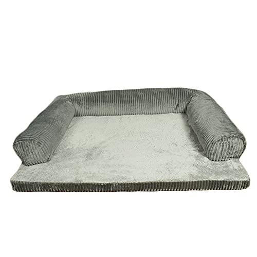 YAOTT Orthopädische Hundebett Große Hunde - Hundesofa Mit Memory Foam, Kuschelig Schlafplatz In Größe,Couch Hundebett Hundekorb,Waschbar Kratzfest,Grau3,XL von YAOTT