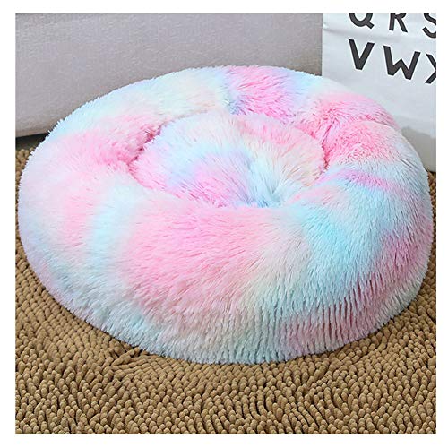 YAOTT Hundebett Plüsch Dount Katzenbett Rund Welpen-Bett Tragbare Warme Weiche Bequeme Hund Bett Haustierbett Rutschfestes Waschbar Hundekorb Bindefarbstoff buntes Rosa D50cm YAOTT Hundebett Plüsch Dount Katzenbett Rund Welpen-Bett Tragbare Warme Weiche Bequeme Hund Bett Haustierbett Rutschfestes Waschbar Hundekorb Bindefarbstoff buntes Rosa D50cm von YAOTT