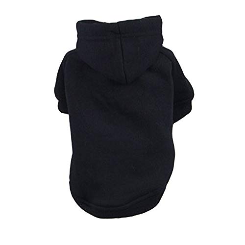 YAOTT Hundepullover mit Kapuze für Herbst und Winter, Hunde Hoodie Kleidung Haustier Kleidung Kapuzenjacke für Katze Kleine Hunde, Welpen, Teddy, Pudel, Chihuahua Schwarz XS von YAOTT