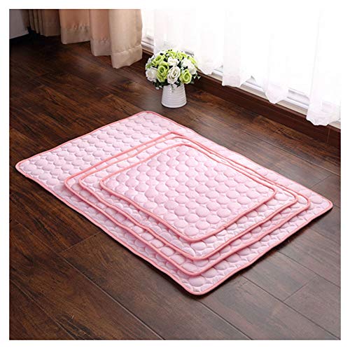 YAOTT Kühlmatte Selbstkühlende Hundedecke Kaltgelpad Hundekühlmatte Auflage Matratze Haustier Hund Katze Kühlung für Hunde Katzen im Sommer Rosa runden 42 * 42cm von YAOTT