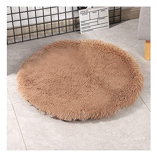 YAOTT Runde Liegedecke Plüsch für Hunde Katzen Warme Weiche Hundematte Katzendecke Schlafplatz für Kleine mittlere Grosse Hunde Leichter Kaffee D80cm von YAOTT