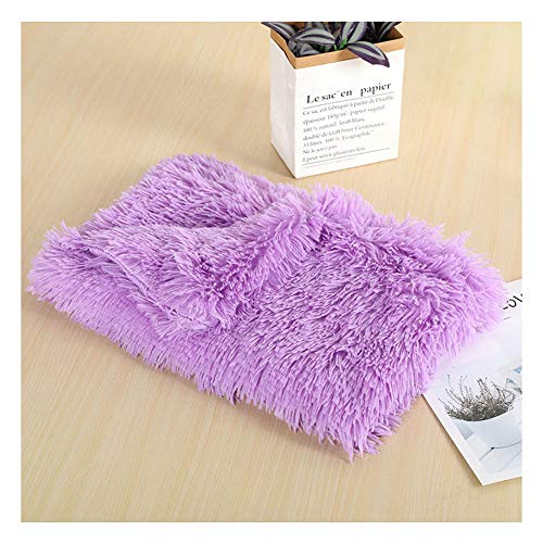 YAOTT Super Warme Weiches Hundedecke Waschbar Plüsch Hundematt Haustierdecke Leicht zu Tragen für Kleine Mittlere Hunde Welpen Weiche Warme Matte Decke Lila 56×36CM von YAOTT