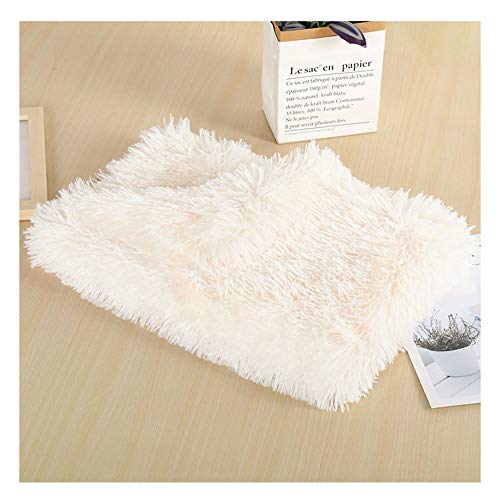 YAOTT Super Warme Weiches Hundedecke Waschbar Plüsch Hundematt Haustierdecke Leicht zu Tragen für Kleine Mittlere Hunde Welpen Weiche Warme Matte Decke Weiß 100×75CM von YAOTT