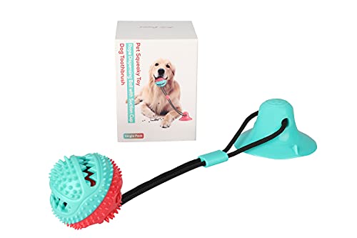 YARCHONN YACHONN Saugnapf-Hundespielzeugball mit Bungee-Schnur, Molaren-Kauball-Welpen-Bissspielzeug, interaktives Molaren-Bissspielzeug für kleine mittlere Hunde(Ball) von YARCHONN