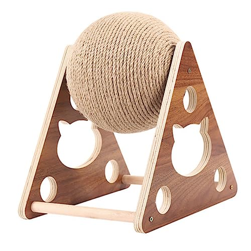 YARNOW 1stück Holz Cat Scratching Ball Kratzspielzeug Sisal-Seil Kletterstand Für Katzen Kratzfester Katzen-Spielplatz Zur Möbelpflege Und Krallenpflege von YARNOW