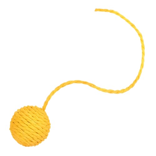 YARNOW Katzenspielzeug Sisalball Mit Für Kätzchen Robustes Kratz Und Spielzubehör Aus Naturmaterial Für Hauskatzen Interaktives Katzenpuffballspielzeug von YARNOW