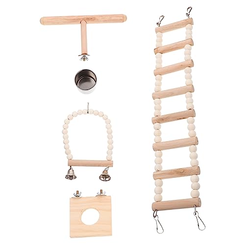 YARNOW Hamster Spielzeug Holz Klettern Leiter Schaukel Plattform Für Meerschweinchen Vogel Käfig Kleintiere von YARNOW