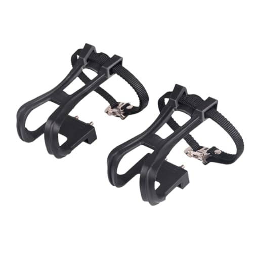 YARNOW 1 Paar Nylon Fahrrad Pedal Zehenclip Riemen für MTB und Straßenrad Robust und Langlebig Geeignet für Pedale Abnehmbarem Reflektor Schwarz von YARNOW