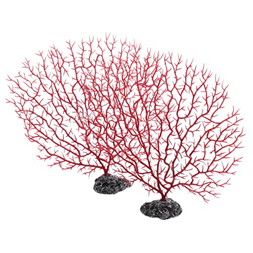 YARNOW 1 Satz Fischbecken Landschaftsbau Eisenbaum Anglerfisch Aquarium Mit Luftpumpe Artificial Plant Fische Züchten Künstliche Pflanzen Einmachgläser Aquarium-Dekoration Tpc Rot 2st von YARNOW