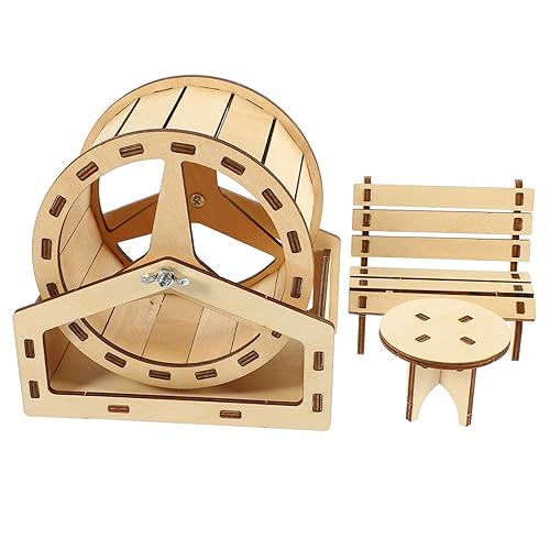 YARNOW 1 Satz Hamster Holzhaus DIY Zusammengebautes Kleintier Lebensraum Dekoration Sachen Hamster Lebensraum Dekoration Wunder Gebäude Hamsterspielspielzeug-Labyrinth Hölzern von YARNOW