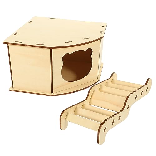 YARNOW 1 Satz Hamster Holzhaus DIY zusammengebautes Kleintier Lebensraum Dekoration Häuser Leiter hamsterhaus Hamster Hamsternest Hamsterspielzeug aus Holz hölzern von YARNOW