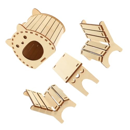 YARNOW Hamster Spielzeug Holzrahmen DIY Kleine Tier Versteck Haus Aus Holz Für Hamster Meerschweinchen Kleintier Kletterspaß von YARNOW