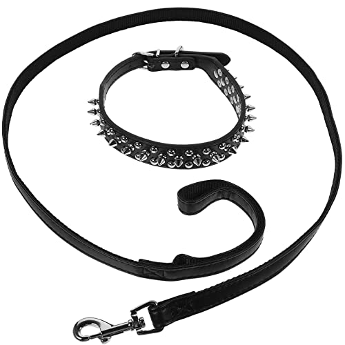 YARNOW 1 Satz Haustierhalsband hundekragen hundehalstuch Verstellbares Halsband Dog Collars geführter Hund Halsband Hund Kette Kauer Leine zum Laufen verstellbares Pu Black von YARNOW