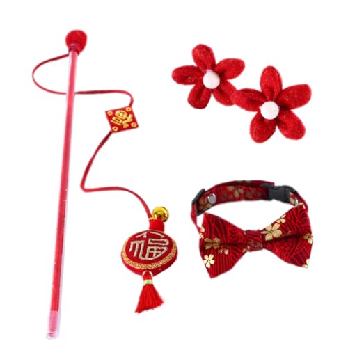 YARNOW Niedliches Katzenspielzeug und Halsband Beindekor Im Chinesischen Stil Haustierhalskette Haustier-halsornament von YARNOW