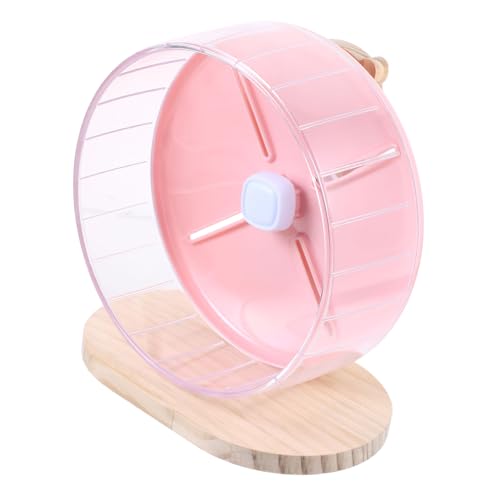 YARNOW 1 Satz Laufrad für Hamster hamsterspielzeug Hamster hausdeko wohnraumdeko Hamsterlaufspielzeug Meerschweinchen Rad ruhig stabiles Igelrad stabiles Hamsterrad hölzern Rosa von YARNOW