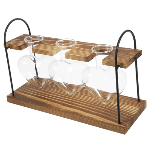 YARNOW 1 Satz Luftpflanzenterrarium Desktop-hydrokulturvase Desktop-vermehrungsstation Pflanzenterrarium Drinnen Zwiebelpflanzen-Terrarium Einmachgläser Halterung Grüne Pflanzen Glas Büro von YARNOW