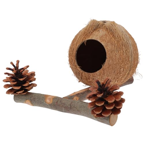 YARNOW Holz Papagei Sitzstange Ständer Nistmaterial Vogel Spielzeug Set Für Käfig Zubehör Tannenzapfen YARNOW Holz Papagei Sitzstange Ständer Nistmaterial Vogel Spielzeug Set Für Käfig Zubehör Tannenzapfen von YARNOW