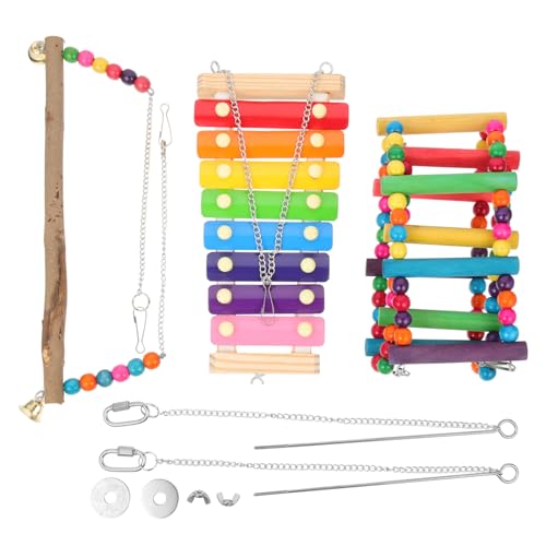 YARNOW Papagei Spielzeug Huhn Spielzeug Set Vogel Käfig Zubehör Spaß Vogel Schaukel Hängen Holz Spielzeug YARNOW Papagei Spielzeug Huhn Spielzeug Set Vogel Käfig Zubehör Spaß Vogel Schaukel Hängen Holz Spielzeug von YARNOW