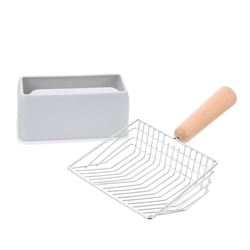 YARNOW Metal Cat Litter Scoop Mit Holzgriff Und Halter Katzenstreu-zubehör Tragbare Katzentoilettenschaufel Für Müheloses Reinigen Und Frischhalten von YARNOW