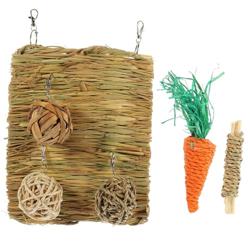 YARNOW 1 Satz Schlafmatte für kleine Haustiere Kaninchen Heu Hasen Käfige nagermatten grasmatten Tierkäfig-Grasmatte grassmatten kleine Kaninchen-Kühlmatte Gewebte Bettvorleger für Guinea von YARNOW