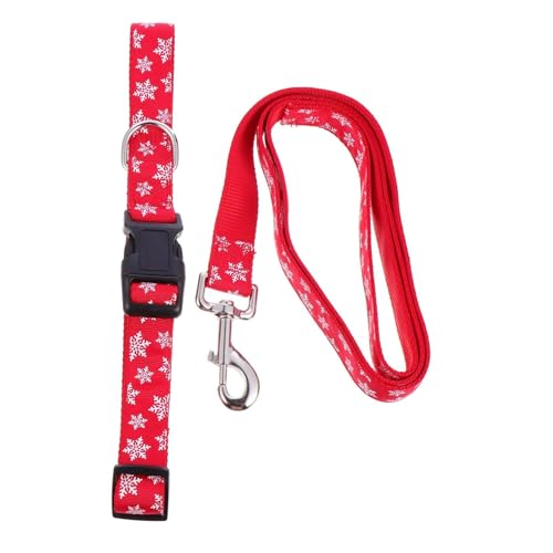 YARNOW Weihnachts-Schneeflocken-haustierhalsband Hunde- und Katzenleinen-Set Heimtierbedarf von YARNOW