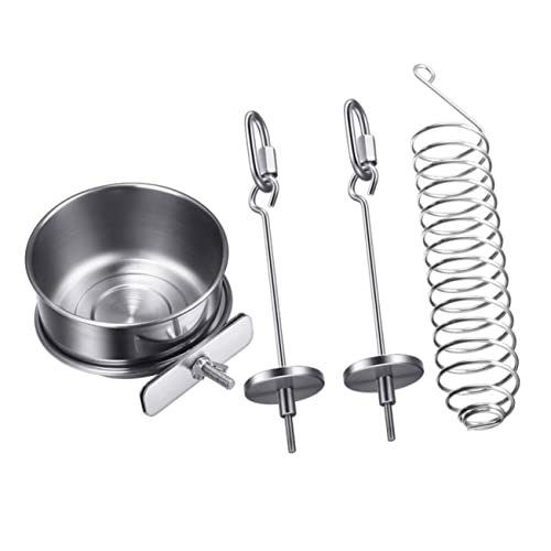 YARNOW 1 Satz Vogel Liefert Sittichfutter Fisch Käfig Für Nymphensittiche Verschachtelung Papagei Spielstand Futterrohr Für Vögel Zubehör Für Hühnerställe Gießen Rostfreier Stahl Silver von YARNOW