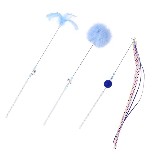 YARNOW 1satz Interaktiver Katzenangel Teaser Stick Teiliges Spielzeug Für Katzen Mit Weichen Materialien Und Bunten Federn Für Aktives Und Zahnreinigung YARNOW 1satz Interaktiver Katzenangel Teaser Stick Teiliges Spielzeug Für Katzen Mit Weichen Materialien Und Bunten Federn Für Aktives Und Zahnreinigung von YARNOW