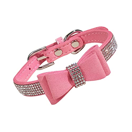 YARNOW Verstellbares Hundehalsband-Set Mit Strass Und Schleife Größe M 42 X 2 0 cm Großes Training Bequem von YARNOW