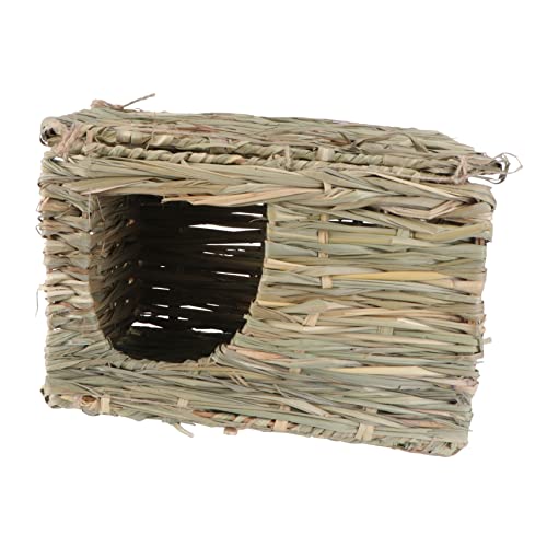 YARNOW 1 Stück Faltbares Hasennest aus Stroh Gras Kaninchen Heu Falten Nester kanninchenhäuser tierische bescherung Tierbedarf Hamsterhaus Strohhaus Hamsternest Haustier schlafhaus Beige von YARNOW