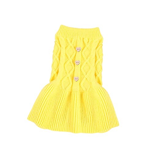 YARNOW 1 Stück Frühlingspullover Haustier Katze Für Katzen Hund Klein Kleid Drop -Strickpullover Hündchen Outfits Katzenpullover Produkte Welpenkostüm Sphinx Welpen-Pullover Yellow von YARNOW