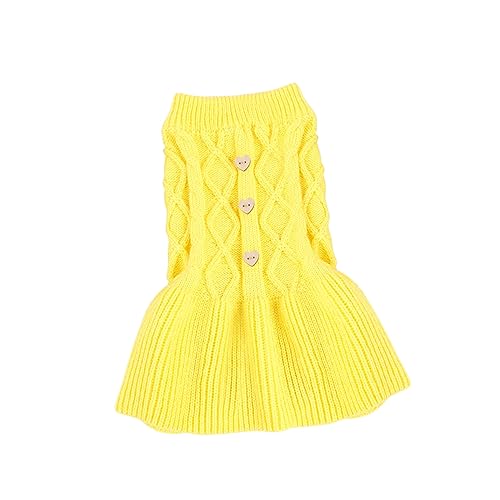 YARNOW 1 Stück Frühlingspullover Welpenkleid für Mädchen Haustiere Katzenkleidung hundepullover hundepulli hundekleidung Haustier zweibeinige Kleidung Katze Kleid Yellow YARNOW 1 Stück Frühlingspullover Welpenkleid für Mädchen Haustiere Katzenkleidung hundepullover hundepulli hundekleidung Haustier zweibeinige Kleidung Katze Kleid Yellow von YARNOW