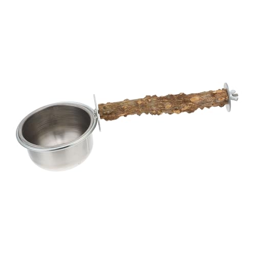 YARNOW 1 Stück Futterbox Für Papageien Fütterung Papageienfutter Futternapf Für Sittiche Füttern Futternapf Für Vögel Edelstahlbecher Für Haustier Papagei Wasserbecher Rostfreier Stahl von YARNOW