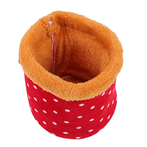 YARNOW 1 Stück Hamster Baumwollnest Hamster Bett hamsterbett Gemütliches Haustierbett Haustier Schlafhöhle Vogel Schlafhaus Schlafsack Hamster-Mini-Nest Ruhebett für Hamster Baumwolle rot von YARNOW