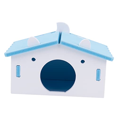 YARNOW 1 Stück Hamster Nest Schlafhaus Spielhäuser Für Haustiere Hamsterbettwäsche Klein Hamsterhaus Versteck Käfig Schlafnest Für Hamster Hölzern Blue von YARNOW