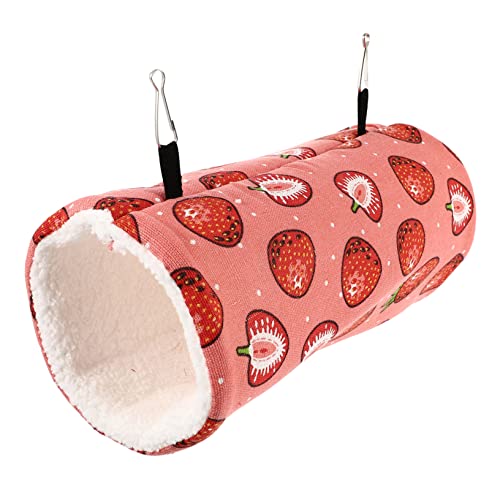 YARNOW 1 Stück Hamster Tunnel hamsterzubehör Hamster zubehör Haustier Schlafplatz pet Bed kleintierhaus Bett hängend Haustier warmes Hängenest für kleine Tiere Schwamm Rosa von YARNOW