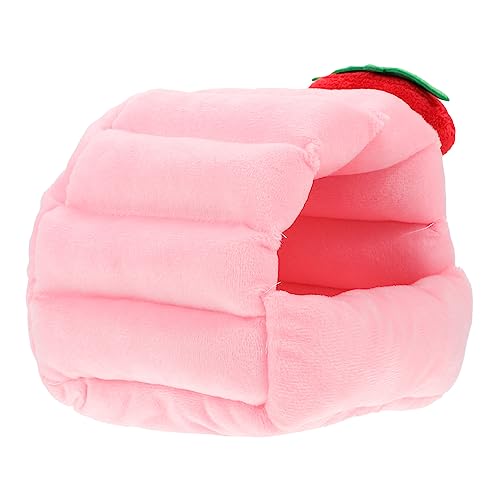 YARNOW 1 Stück Hamsternest Hamster Schlafhaus Hamsterbedarf Gemütliches Hamsterhaus Klein Hamsterzelt Bettwäsche Käfig Drinnen Hamster Warm Vlies Haustier-wärmezubehör Plüsch Rosa von YARNOW