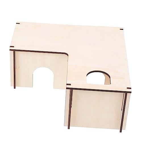 YARNOW Hamsterhaus Aus Holz Mit Gewölbten Türen Und Fenstern Versteckhaus Für Hamster Und Chinchilla Spielzeug Und Schlafnest Für Kleintiere von YARNOW