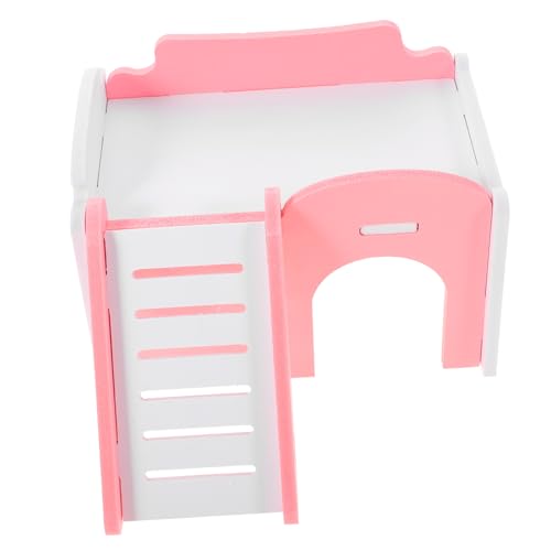 YARNOW 1 Stück Haustier Kletter gemütlich Nest hamsterhaus Hamster käfig Hamster Holzhaus nagerhaus Kleintier Holzhaus Hamstertreppenhaus aus Holz Hamster Hütte hölzern Rosa von YARNOW