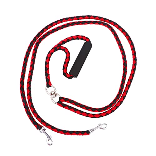 YARNOW Hundeleine Mit Handle Für Training Aus Strapazierfähigem Material Doppelköpfiges Seil Leicht Zu Handhaben Für Outdoor-aktivitäten Schwarz Rot von YARNOW
