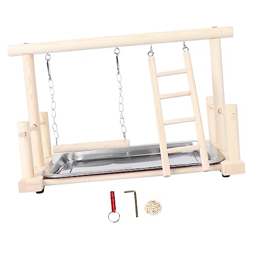 YARNOW 36x23cm Papageien-schaukelständer-Spielzeug Hölzerner Hängender Spielständer Für Vögel von YARNOW