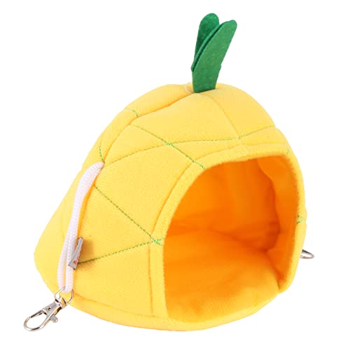 YARNOW 1 Stück hängendes Schlafzimmer Kleintiernest Hamsternest Meerschweinchen Nest Schlafbett für Hamster Winterwarmes Hamsterbett Haustiernest warme Haustierhängematte Baumwolle Yellow von YARNOW