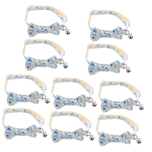 YARNOW 5 Sets Haustier-kätzchenhalsband Verstellbar Katzenhalsband Fliege Glockenhalsband Sicher Für Ihre Katze 2 Stück X 5 von YARNOW
