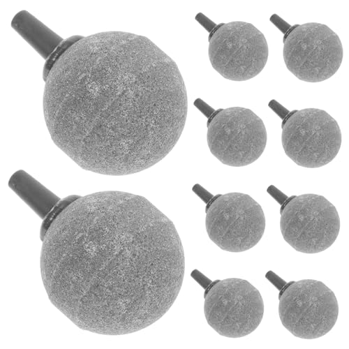 YARNOW 10 Stück Aquarium Luftstein Runde Sprudelsteine für Fischbehälter Hochwertiger Diffusor für Sauberes Wasser und Optimale Belüftung von YARNOW