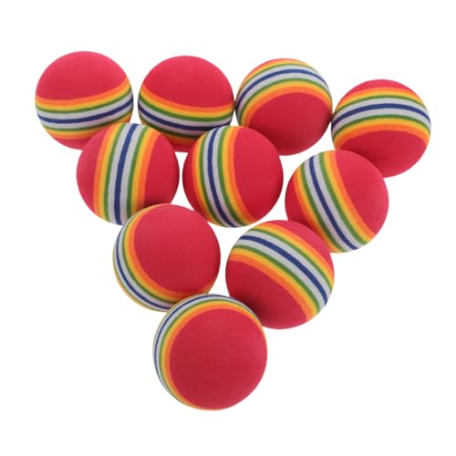 YARNOW 10stücke Eva Rainbow Bälle Für Katzen Und Hunde Interaktive Spielzeuge Widerstandsfähig Gegen Kauen Für Indoor-Training Und Spielzeit Buntes Design Zur Aktiven Spiels von YARNOW